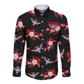custom-text-and-number-essendon-football-long-sleeve-button-shirt-bombers-polynesian-tribal-mix-tropical-hawaiian-style