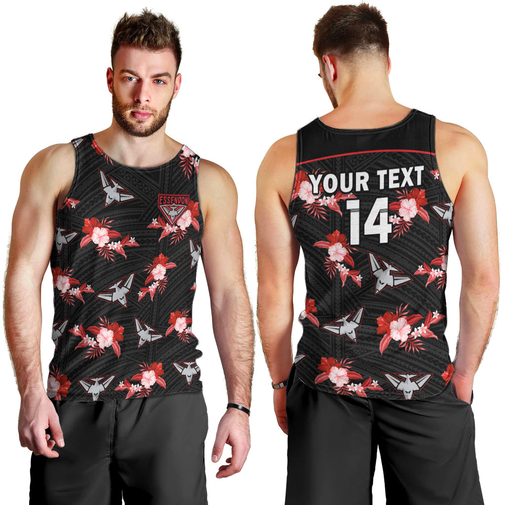 custom-text-and-number-essendon-football-men-tank-top-bombers-polynesian-tribal-mix-tropical-hawaiian-style
