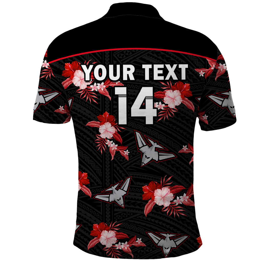 custom-text-and-number-essendon-football-polo-shirt-bombers-polynesian-tribal-mix-tropical-hawaiian-style