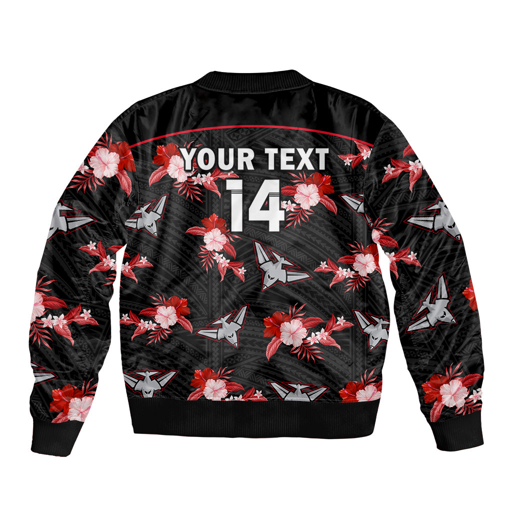 custom-text-and-number-essendon-football-sleeve-zip-bomber-jacket-bombers-polynesian-tribal-mix-tropical-hawaiian-style