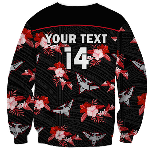 custom-text-and-number-essendon-football-sweatshirt-bombers-polynesian-tribal-mix-tropical-hawaiian-style