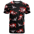custom-text-and-number-essendon-football-t-shirt-bombers-polynesian-tribal-mix-tropical-hawaiian-style