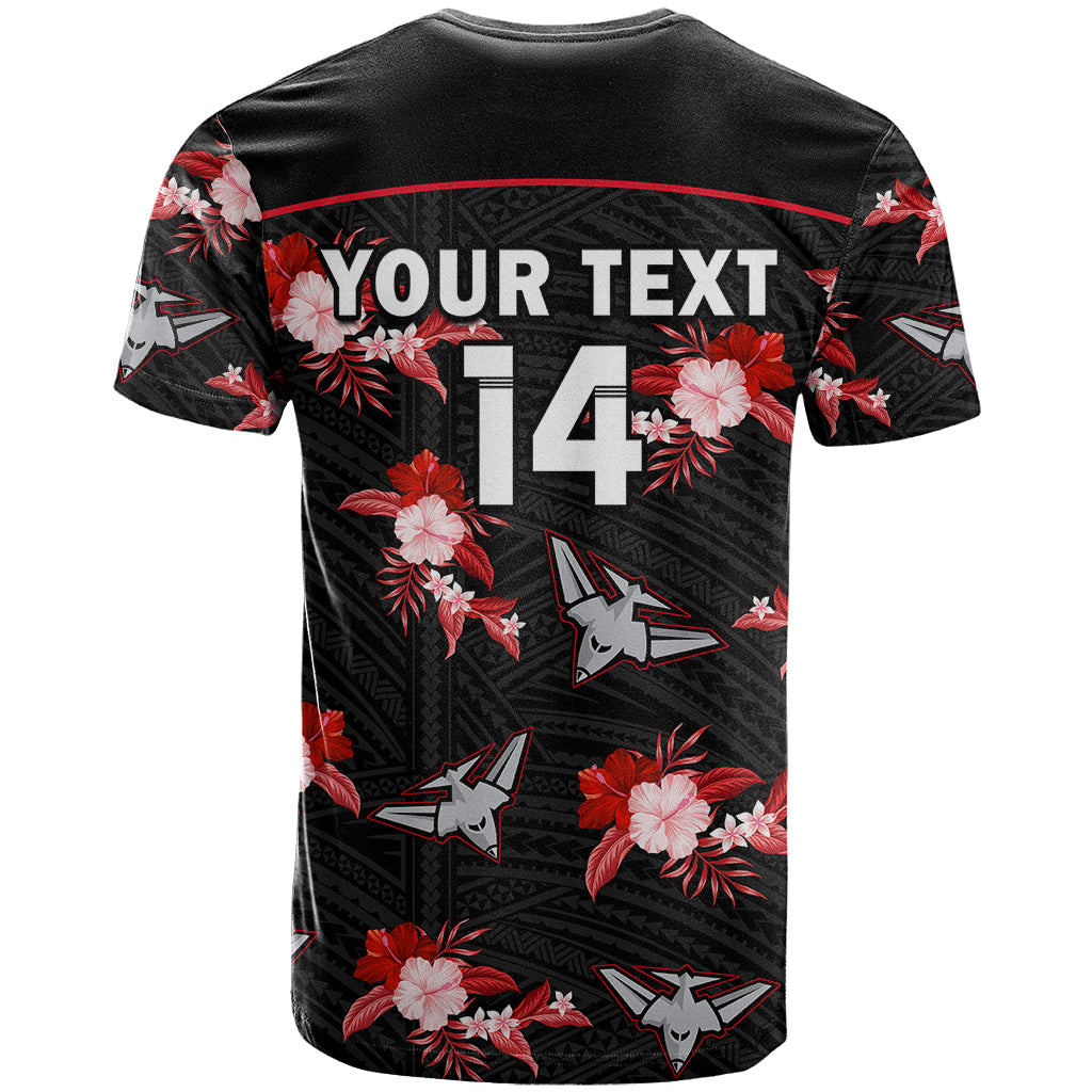 custom-text-and-number-essendon-football-t-shirt-bombers-polynesian-tribal-mix-tropical-hawaiian-style