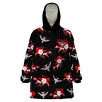custom-text-and-number-essendon-football-wearable-blanket-hoodie-bombers-polynesian-tribal-mix-tropical-hawaiian-style
