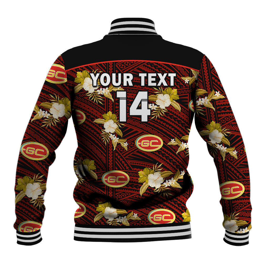 custom-text-and-number-gold-coast-football-baseball-jacket-suns-polynesian-tribal-mix-tropical-hawaiian-style