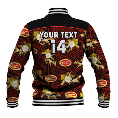 custom-text-and-number-gold-coast-football-baseball-jacket-suns-polynesian-tribal-mix-tropical-hawaiian-style