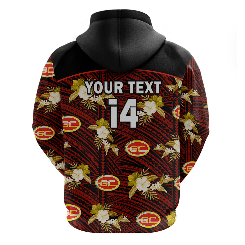 custom-text-and-number-gold-coast-football-hoodie-suns-polynesian-tribal-mix-tropical-hawaiian-style