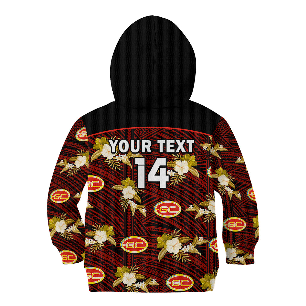 custom-text-and-number-gold-coast-football-kid-hoodie-suns-polynesian-tribal-mix-tropical-hawaiian-style