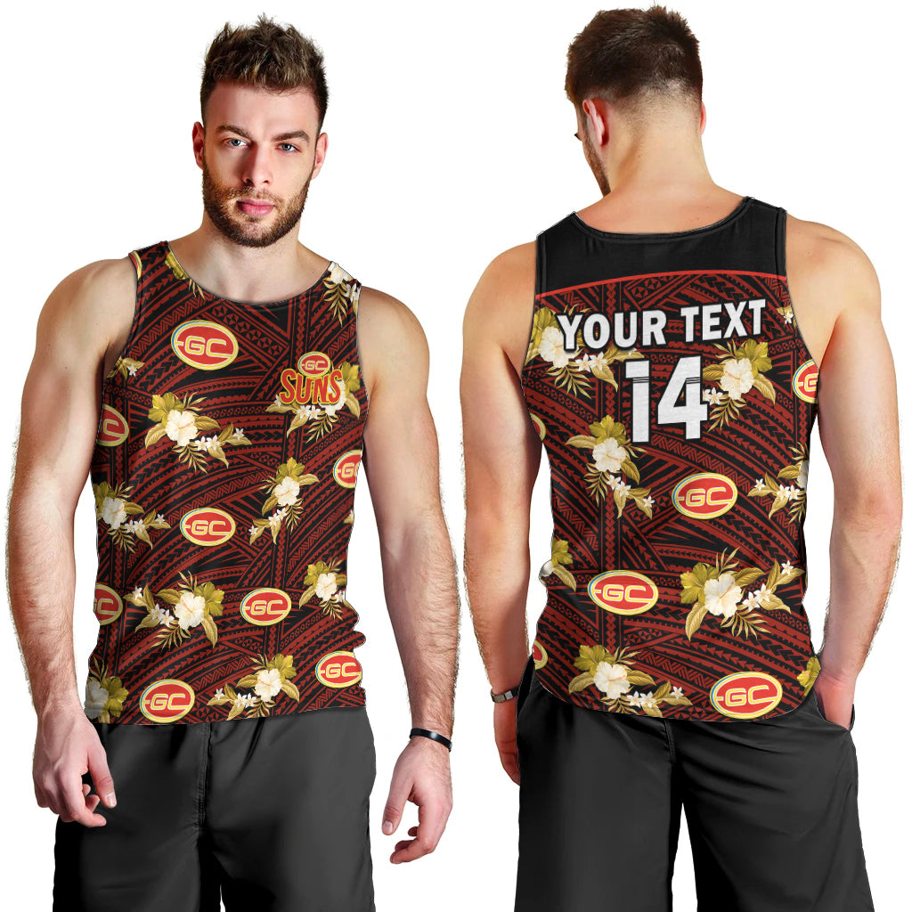 custom-text-and-number-gold-coast-football-men-tank-top-suns-polynesian-tribal-mix-tropical-hawaiian-style