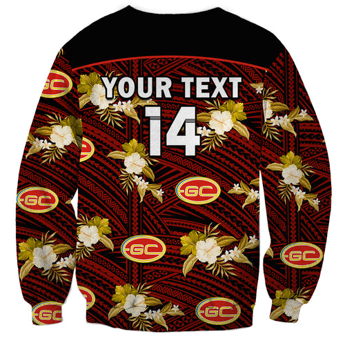 custom-text-and-number-gold-coast-football-sweatshirt-suns-polynesian-tribal-mix-tropical-hawaiian-style