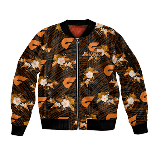 custom-text-and-number-giants-football-sleeve-zip-bomber-jacket-gws-polynesian-tribal-mix-tropical-hawaiian-style