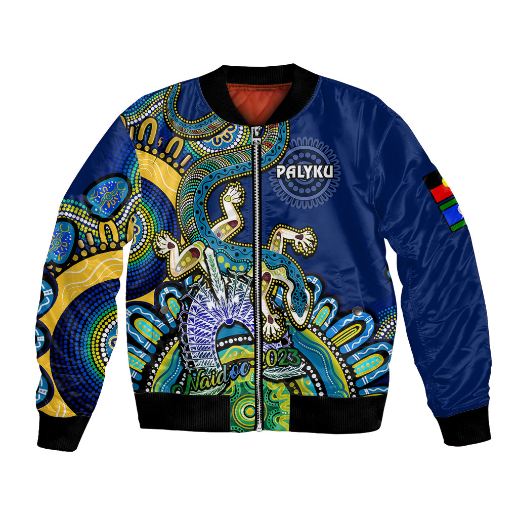 australia-naidoc-2023-bomber-jacket-palyku-indigenous-lizard-for-our-elders
