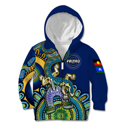 australia-naidoc-2023-kid-hoodie-palyku-indigenous-lizard-for-our-elders
