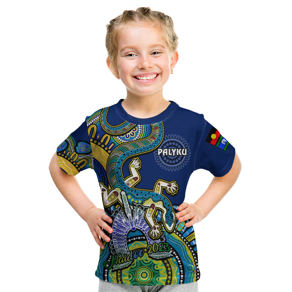 australia-naidoc-2023-kid-t-shirt-palyku-indigenous-lizard-for-our-elders