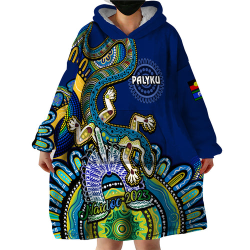 australia-naidoc-2023-wearable-blanket-hoodie-palyku-indigenous-lizard-for-our-elders