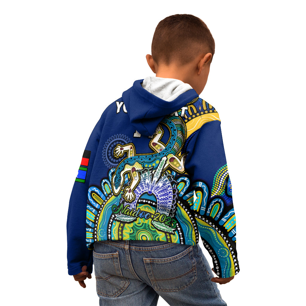 custom-text-and-number-australia-naidoc-2023-kid-hoodie-palyku-indigenous-lizard-for-our-elders