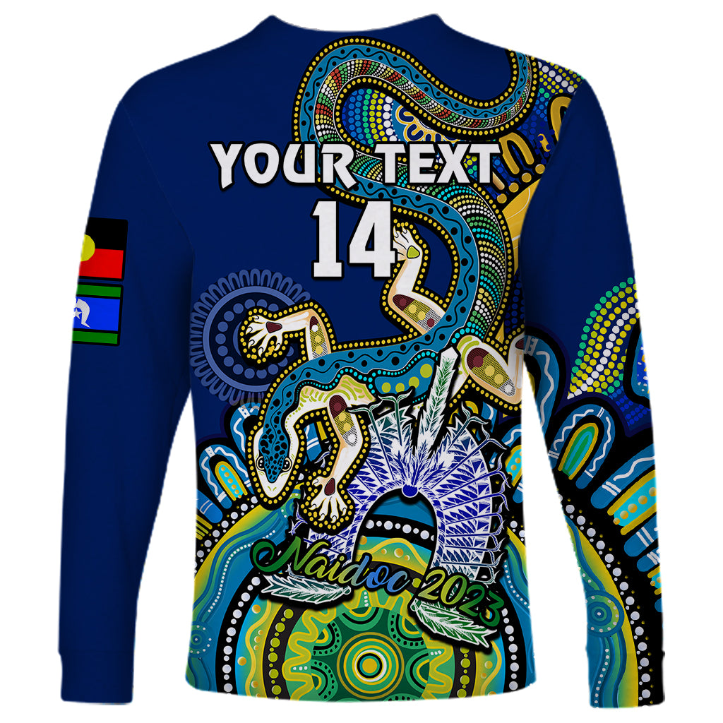 custom-text-and-number-australia-naidoc-2023-long-sleeve-shirt-palyku-indigenous-lizard-for-our-elders