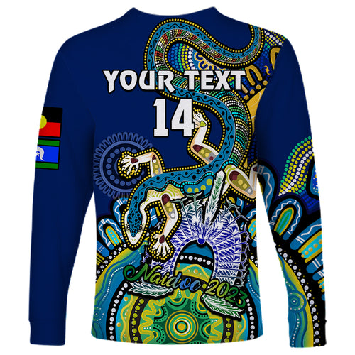 custom-text-and-number-australia-naidoc-2023-long-sleeve-shirt-palyku-indigenous-lizard-for-our-elders