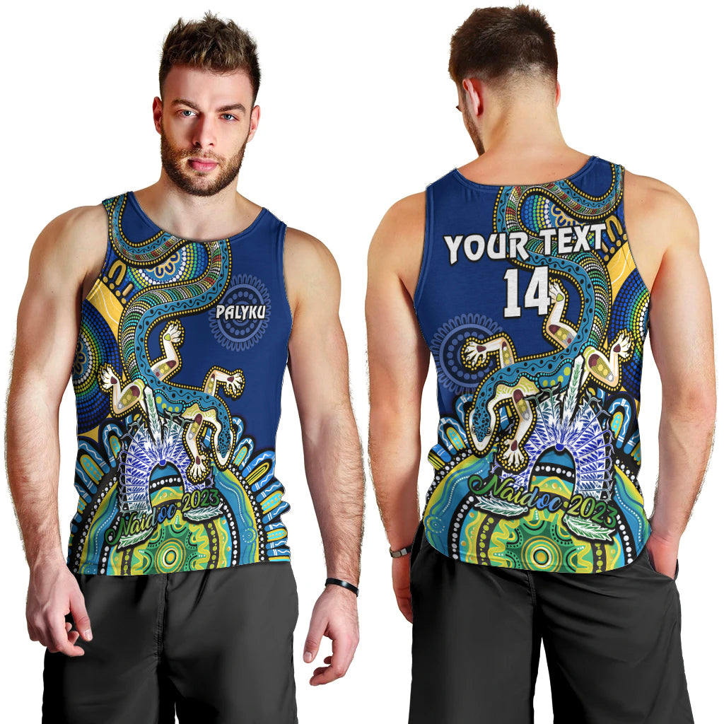 custom-text-and-number-australia-naidoc-2023-men-tank-top-palyku-indigenous-lizard-for-our-elders