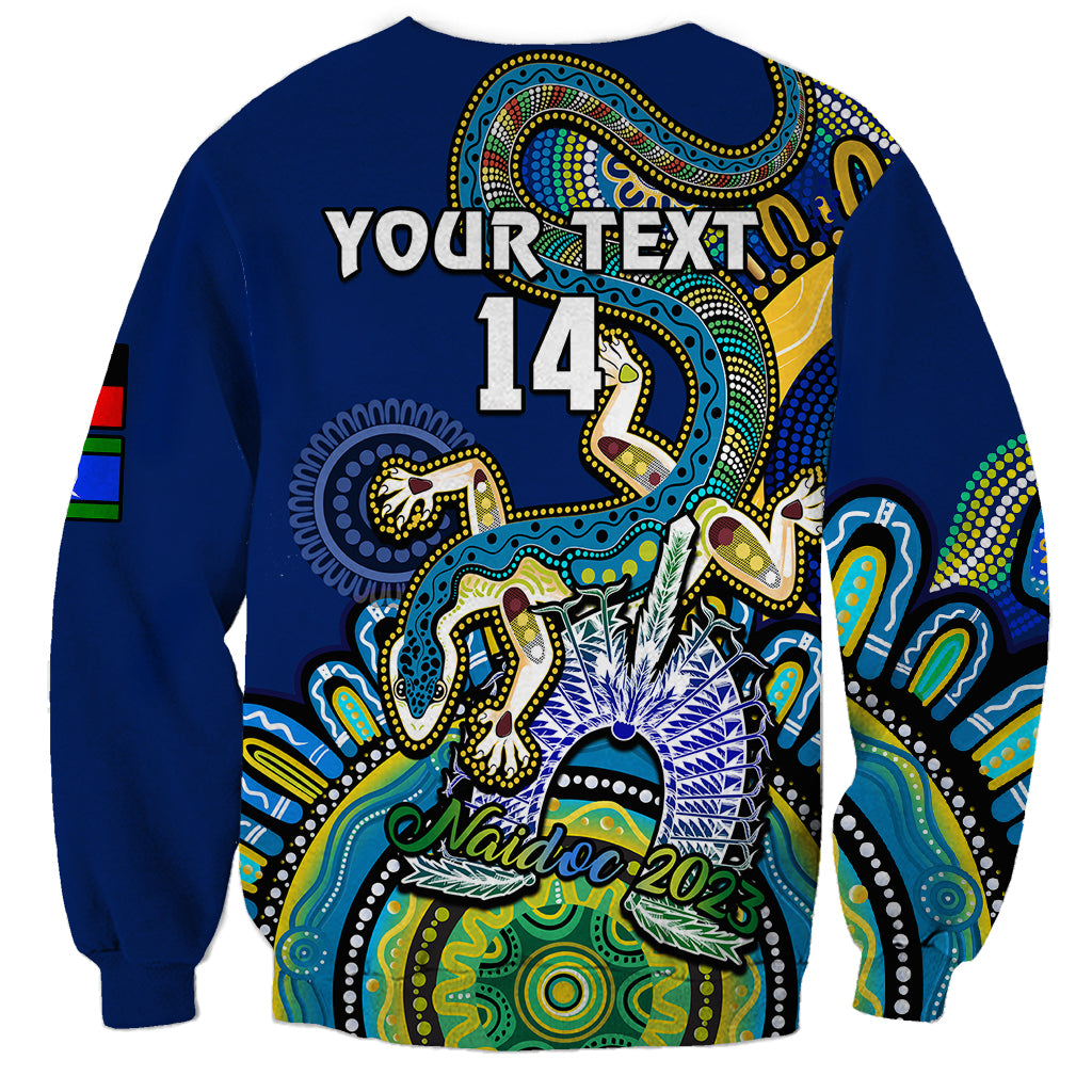 custom-text-and-number-australia-naidoc-2023-sweatshirt-palyku-indigenous-lizard-for-our-elders
