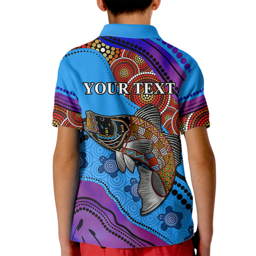 custom-personalised-australia-kid-polo-shirt-go-fishing-aboriginal-art