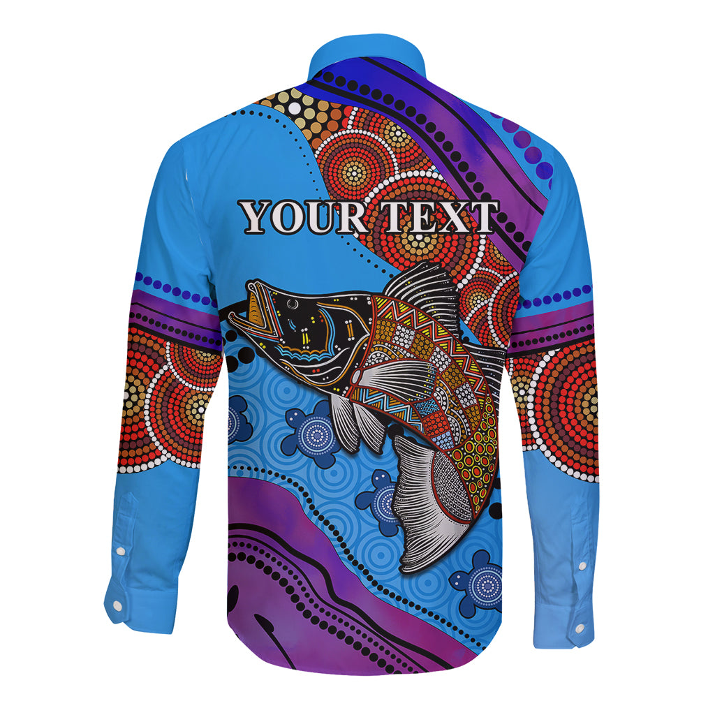 custom-personalised-australia-long-sleeve-button-shirt-go-fishing-aboriginal-art