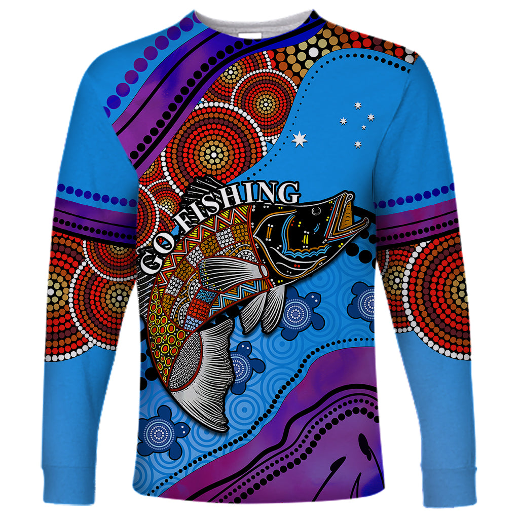 custom-personalised-australia-long-sleeve-shirt-go-fishing-aboriginal-art