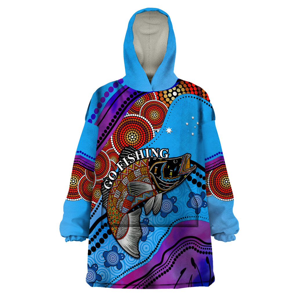 custom-personalised-australia-wearable-blanket-hoodie-go-fishing-aboriginal-art