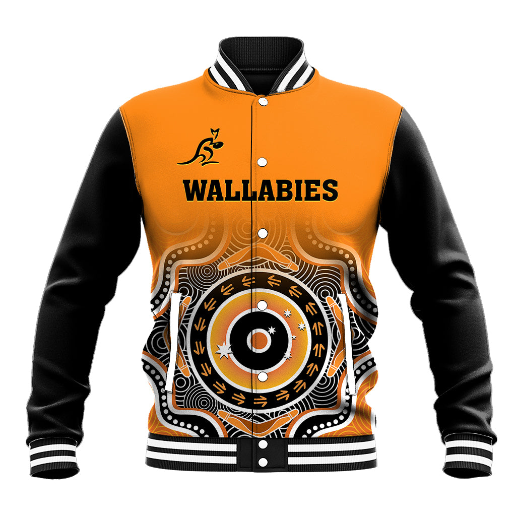 custom-text-and-number-wallabies-rugby-baseball-jacket-aussie-go-champions-indigenous-orange