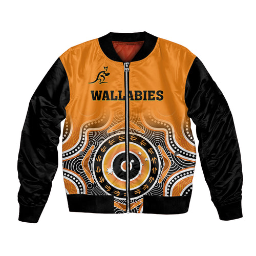 custom-text-and-number-wallabies-rugby-bomber-jacket-aussie-go-champions-indigenous-orange
