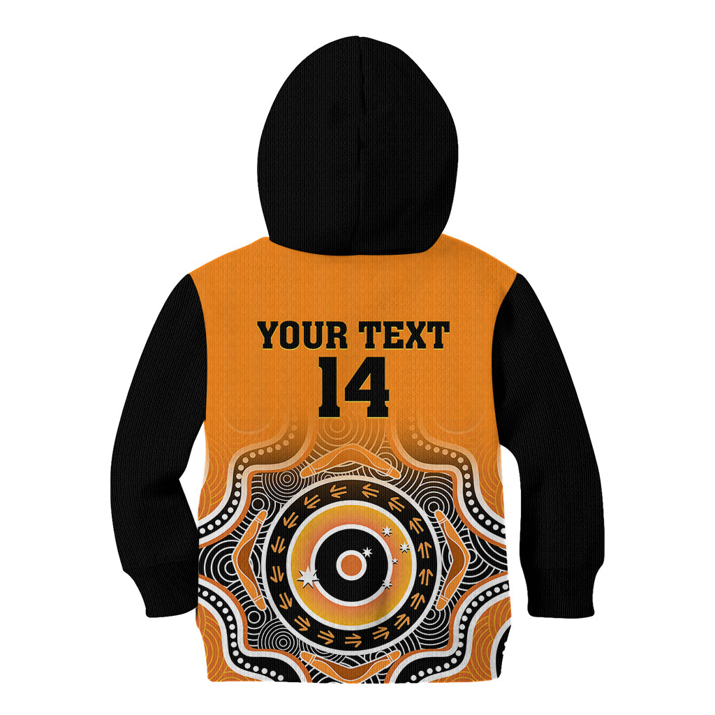 custom-text-and-number-wallabies-rugby-kid-hoodie-aussie-go-champions-indigenous-orange