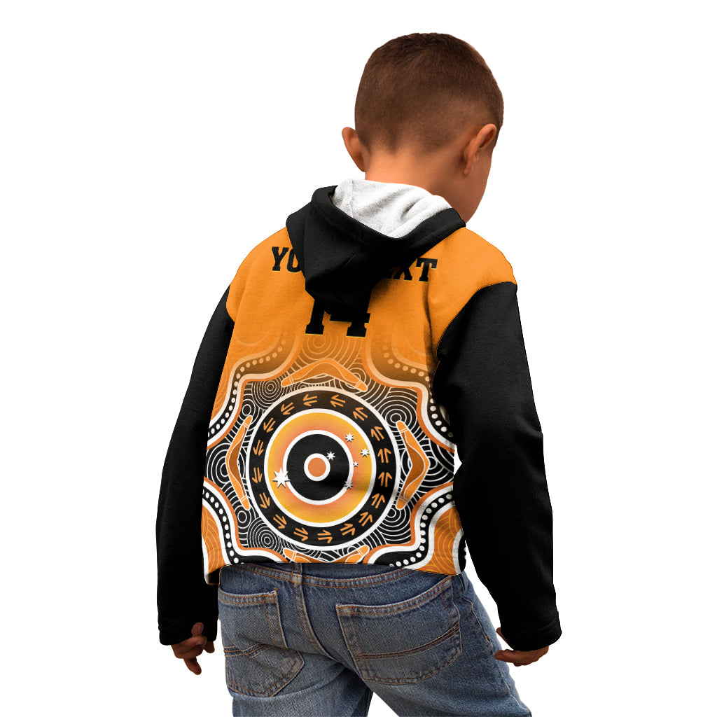 custom-text-and-number-wallabies-rugby-kid-hoodie-aussie-go-champions-indigenous-orange
