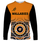 custom-text-and-number-wallabies-rugby-long-sleeve-shirt-aussie-go-champions-indigenous-orange