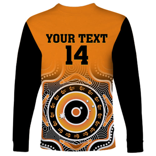 custom-text-and-number-wallabies-rugby-long-sleeve-shirt-aussie-go-champions-indigenous-orange