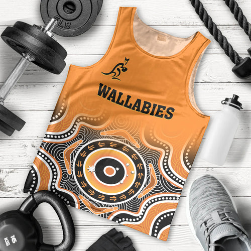 custom-text-and-number-wallabies-rugby-men-tank-top-aussie-go-champions-indigenous-orange