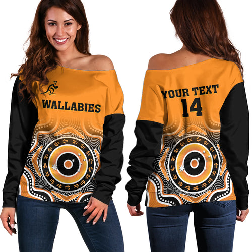 custom-text-and-number-wallabies-rugby-off-shoulder-sweater-aussie-go-champions-indigenous-orange