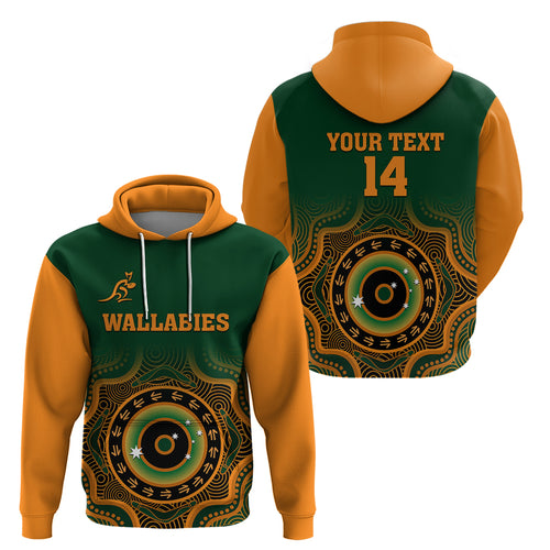 custom-text-and-number-wallabies-rugby-hoodie-aussie-go-champions-indigenous-green