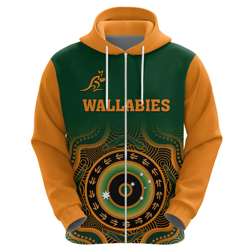 custom-text-and-number-wallabies-rugby-hoodie-aussie-go-champions-indigenous-green