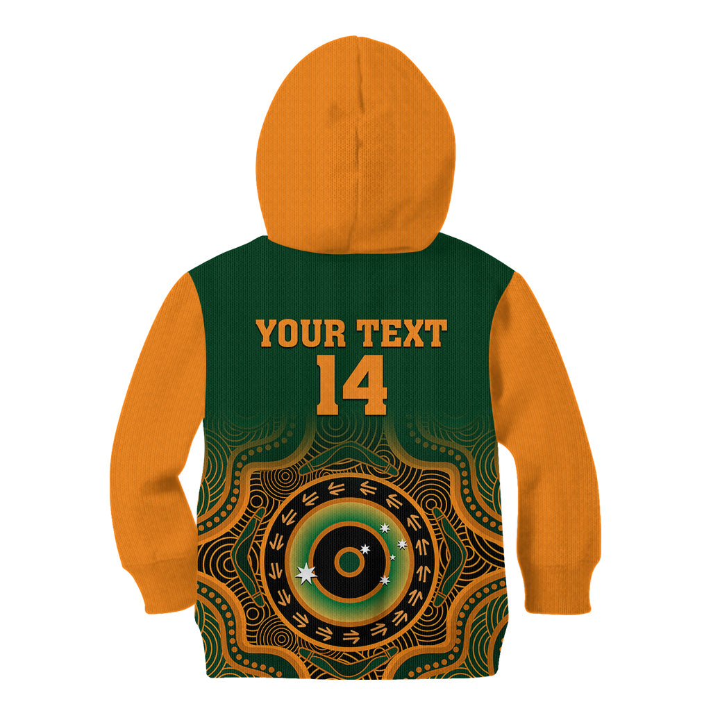 custom-text-and-number-wallabies-rugby-kid-hoodie-aussie-go-champions-indigenous-green
