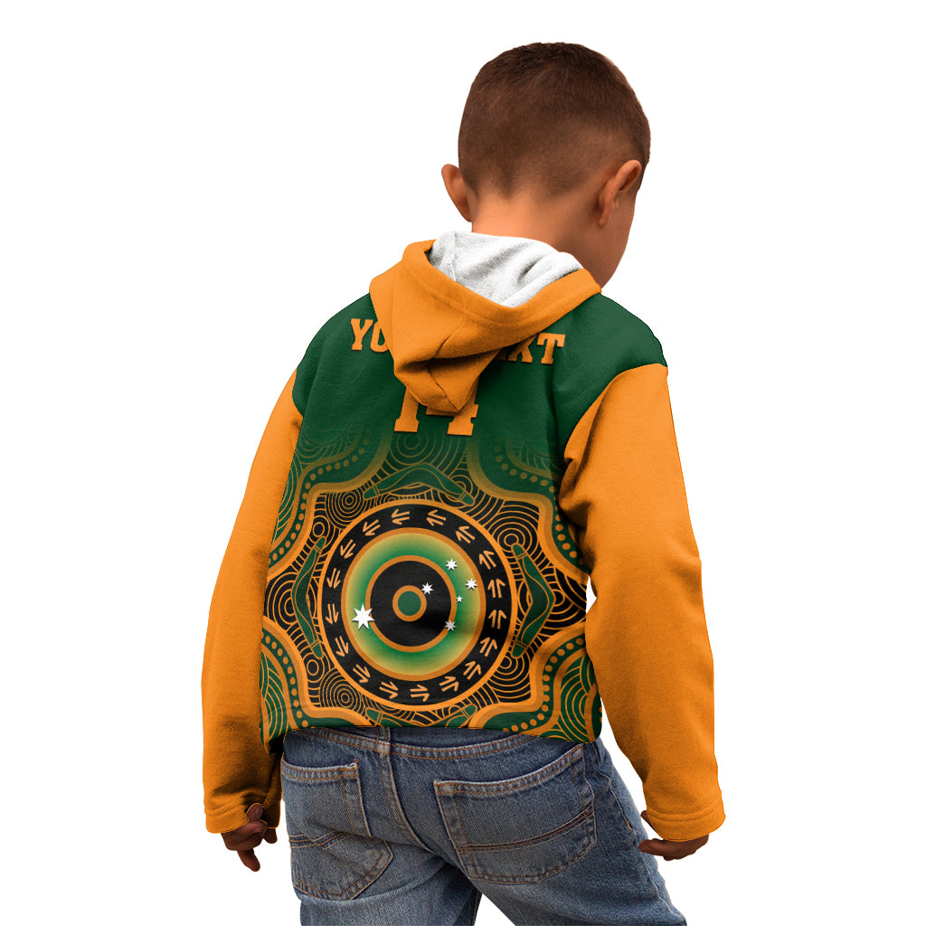 custom-text-and-number-wallabies-rugby-kid-hoodie-aussie-go-champions-indigenous-green