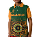 custom-text-and-number-wallabies-rugby-kid-polo-shirt-aussie-go-champions-indigenous-green