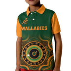 custom-text-and-number-wallabies-rugby-kid-polo-shirt-aussie-go-champions-indigenous-green