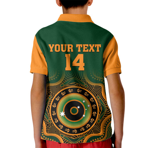custom-text-and-number-wallabies-rugby-kid-polo-shirt-aussie-go-champions-indigenous-green