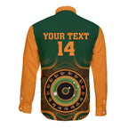 custom-text-and-number-wallabies-rugby-long-sleeve-button-shirt-aussie-go-champions-indigenous-green