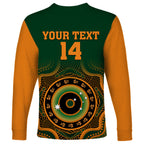 custom-text-and-number-wallabies-rugby-long-sleeve-shirt-aussie-go-champions-indigenous-green