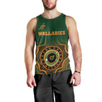 custom-text-and-number-wallabies-rugby-men-tank-top-aussie-go-champions-indigenous-green
