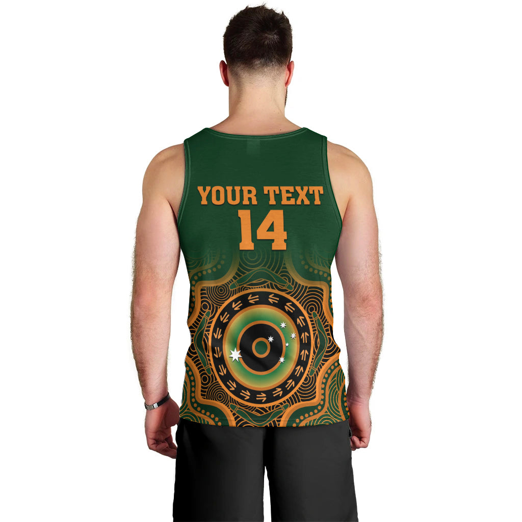 custom-text-and-number-wallabies-rugby-men-tank-top-aussie-go-champions-indigenous-green