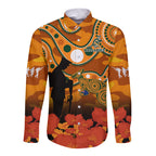 custom-text-and-number-wallabies-rugby-anzac-long-sleeve-button-shirt-aboriginal-camouflage-lest-we-forget