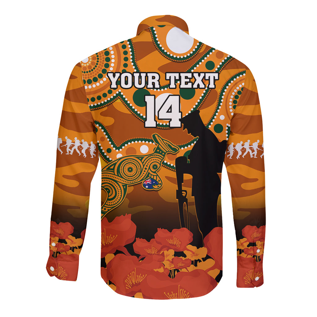 custom-text-and-number-wallabies-rugby-anzac-long-sleeve-button-shirt-aboriginal-camouflage-lest-we-forget