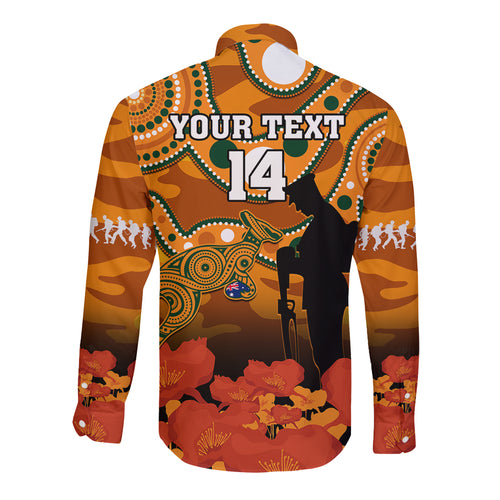 custom-text-and-number-wallabies-rugby-anzac-long-sleeve-button-shirt-aboriginal-camouflage-lest-we-forget